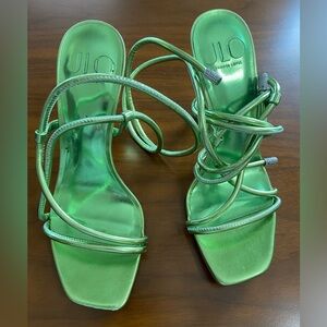 Metallic Green strappy heels